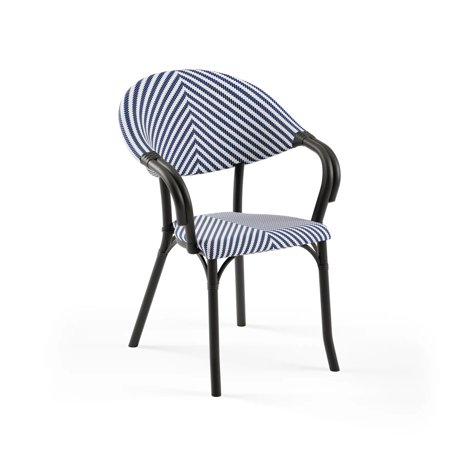 BLACK / BLUE-WHITE PATTERNED