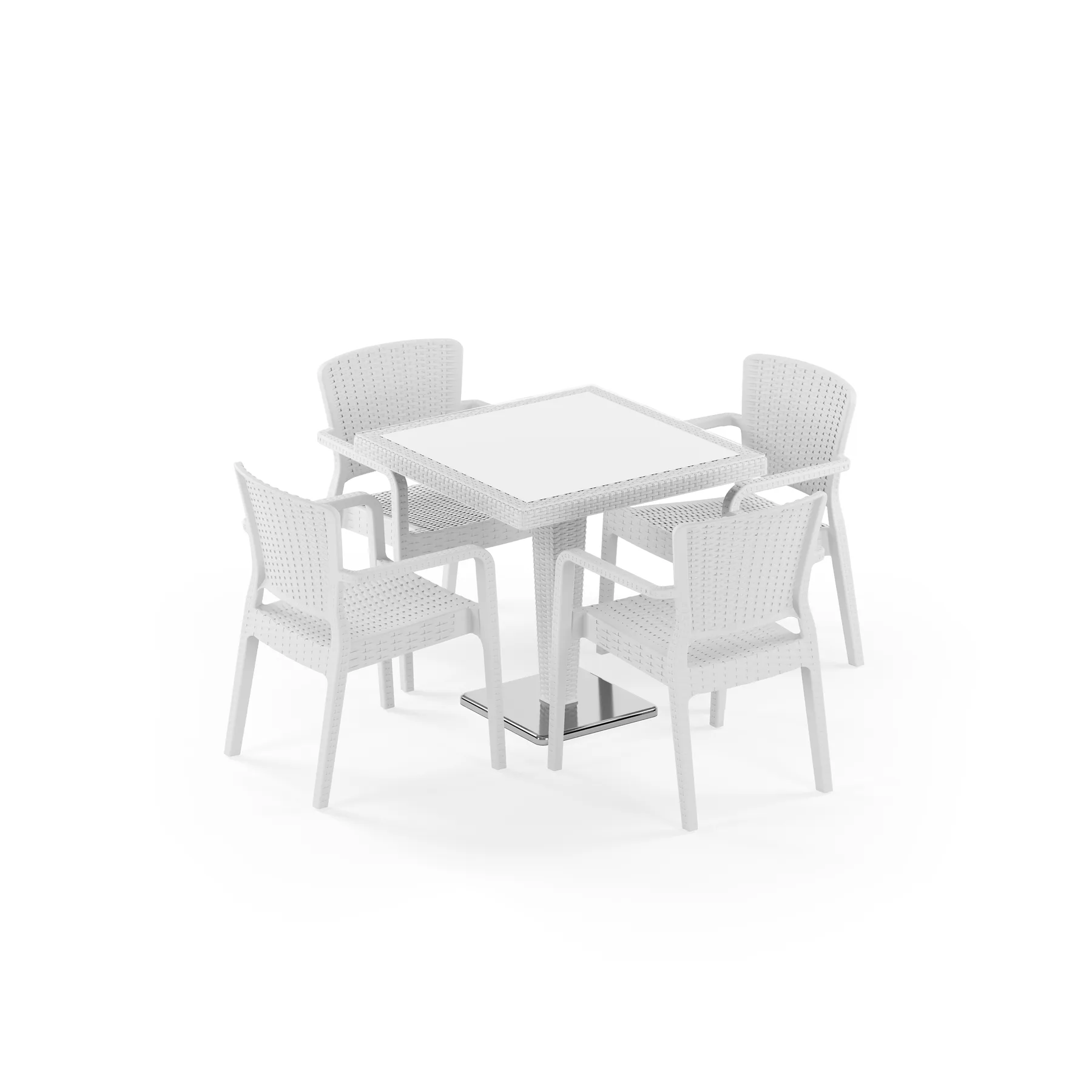 Antares Chrome Legged Glass 80x80 & Antares | 4 Person 2