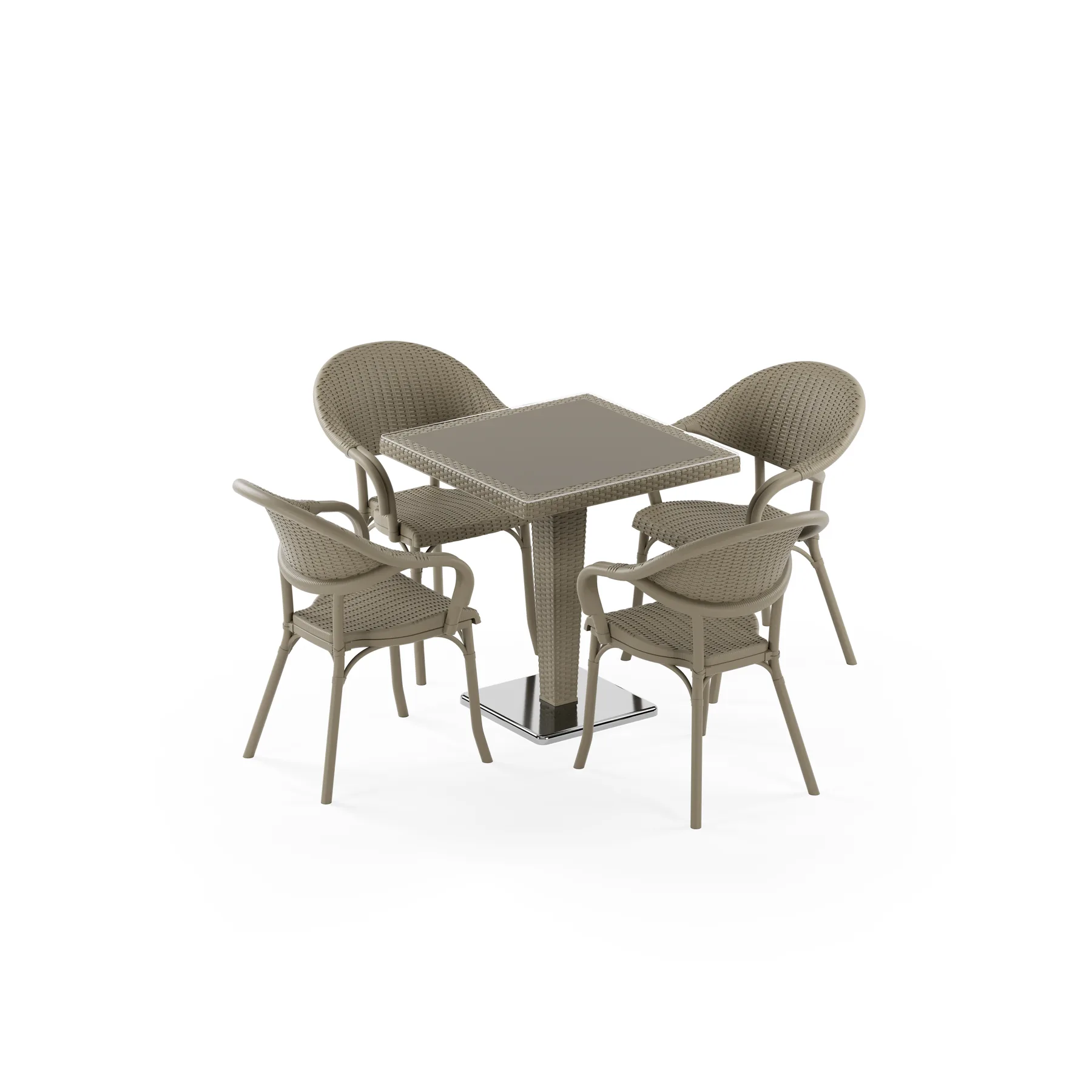 Antares Chrome Leg 70x70 & Flash-R | 4 Person