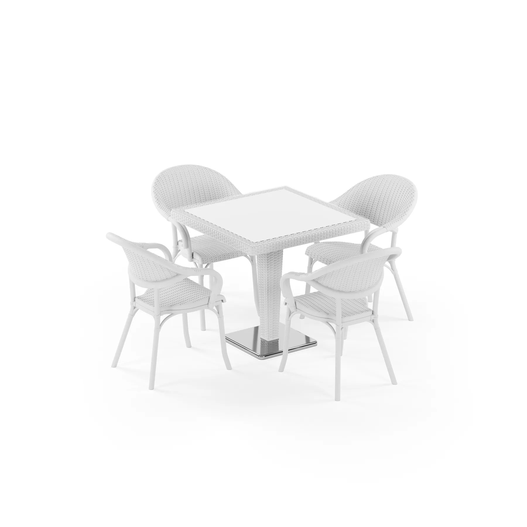Antares Chrome Leg Glass 80x80 & Flash-R | 4 Person 2
