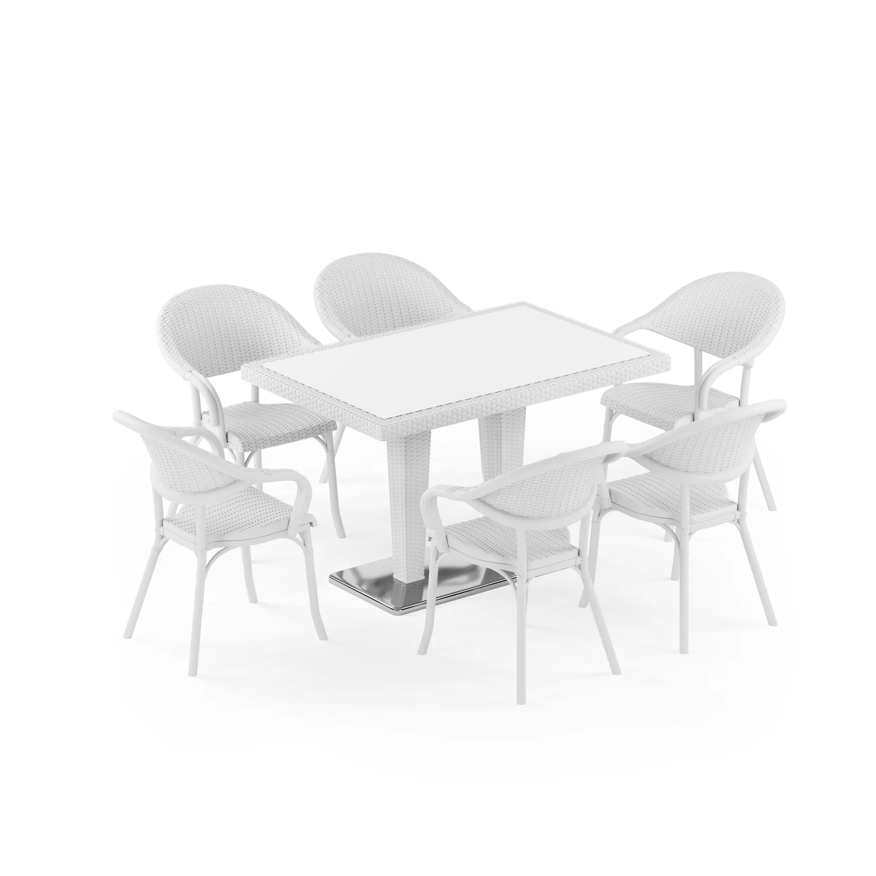 Antares Chrome Leg Glass 80x120 & Flash-R | 6 Person 2