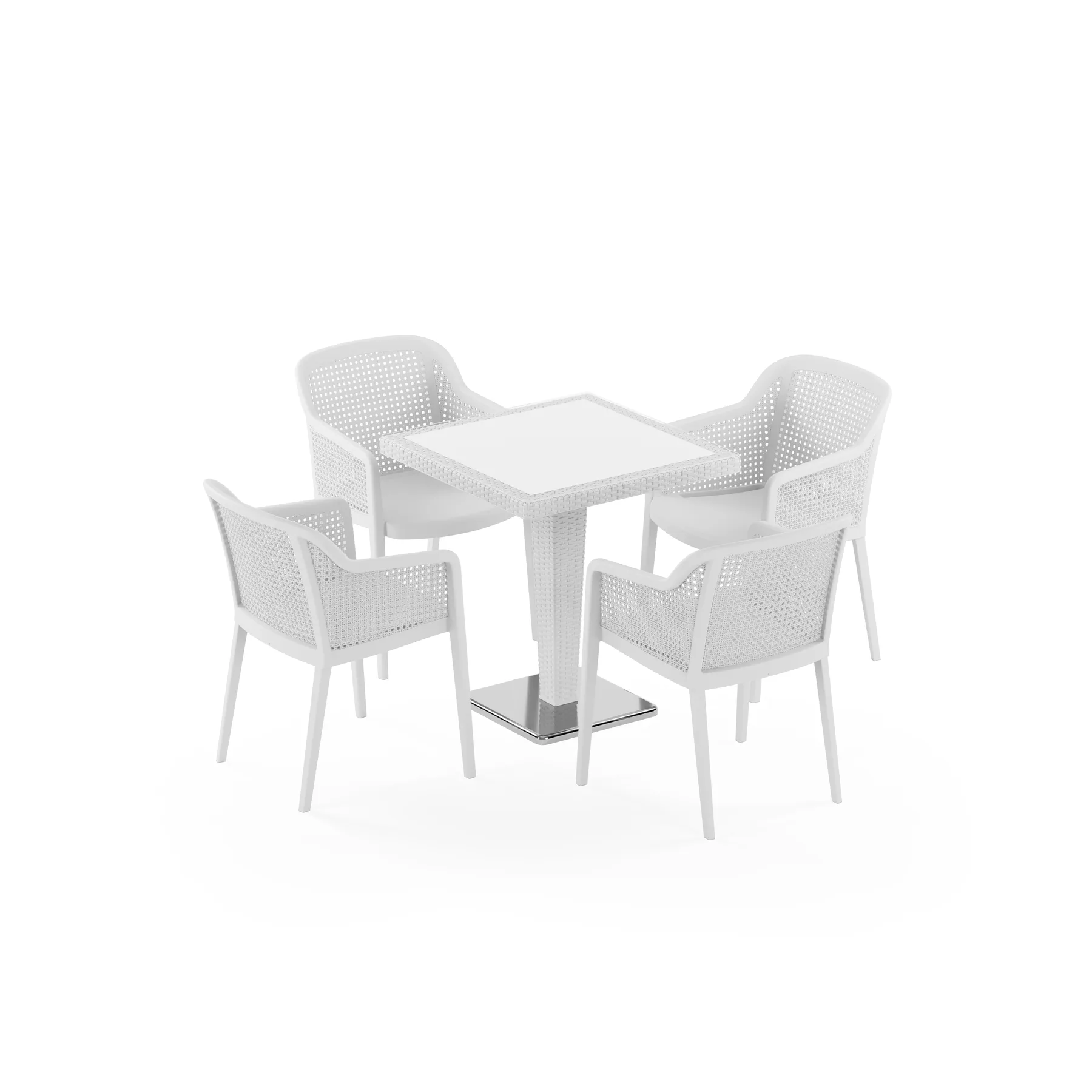 Antares Chrome Leg 70x70 & Octa | 4 Person 2