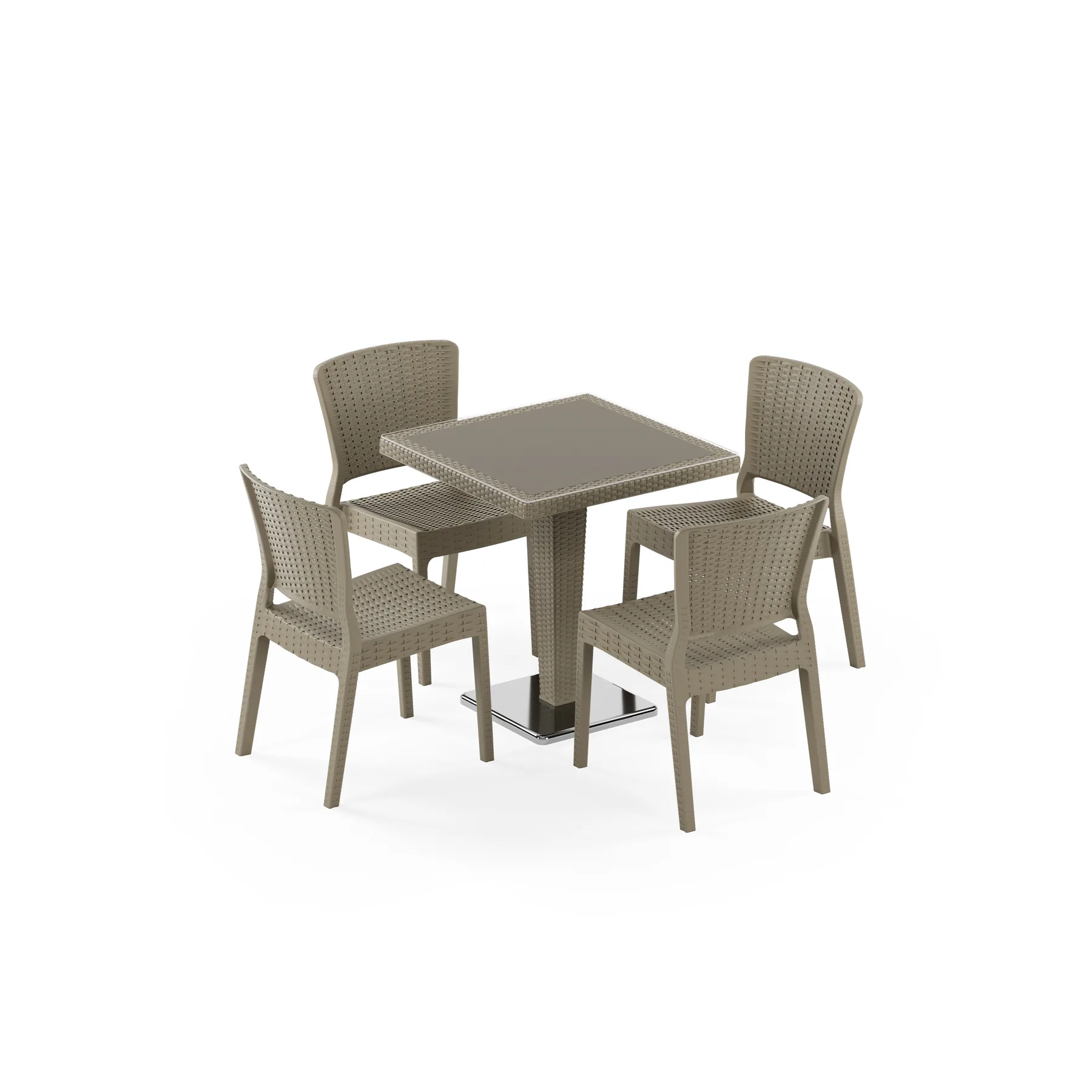 Antares Chrome Leg 70x70 & Antares | 4 Person