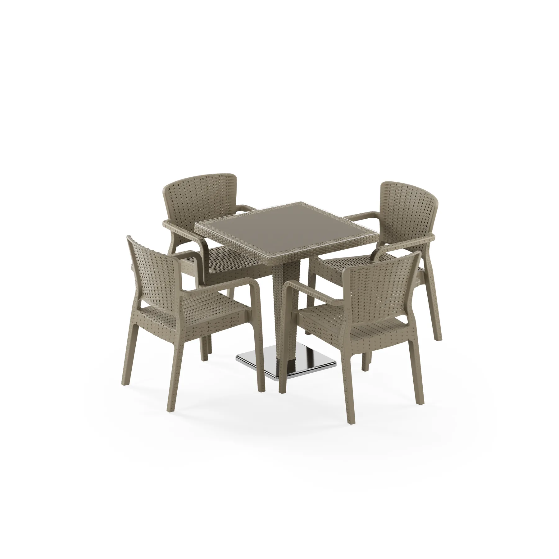 Antares Chrome Leg 70x70 & Antares | 4 Person