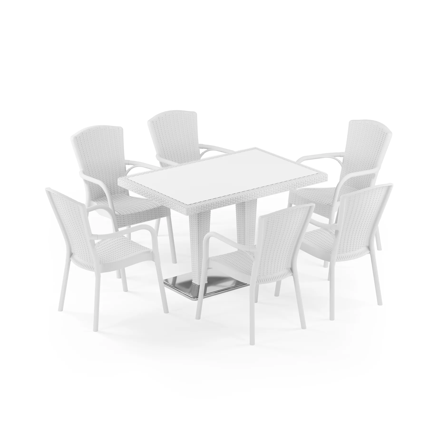 Antares Chrome Leg Glass 80x120 & Royal | 6 Person 2
